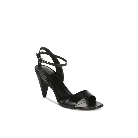 NWT VIA SPIGA Womens Black Ria Square Toe Cone Heel Leather